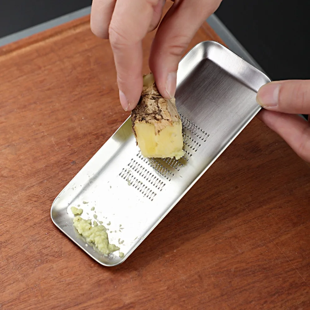 

Kitchen Gadget 304 Stainless Steel Garlic Grinder Manual Handheld Wasabi Crusher Thickened Rust-proof Ginger Grater Yam