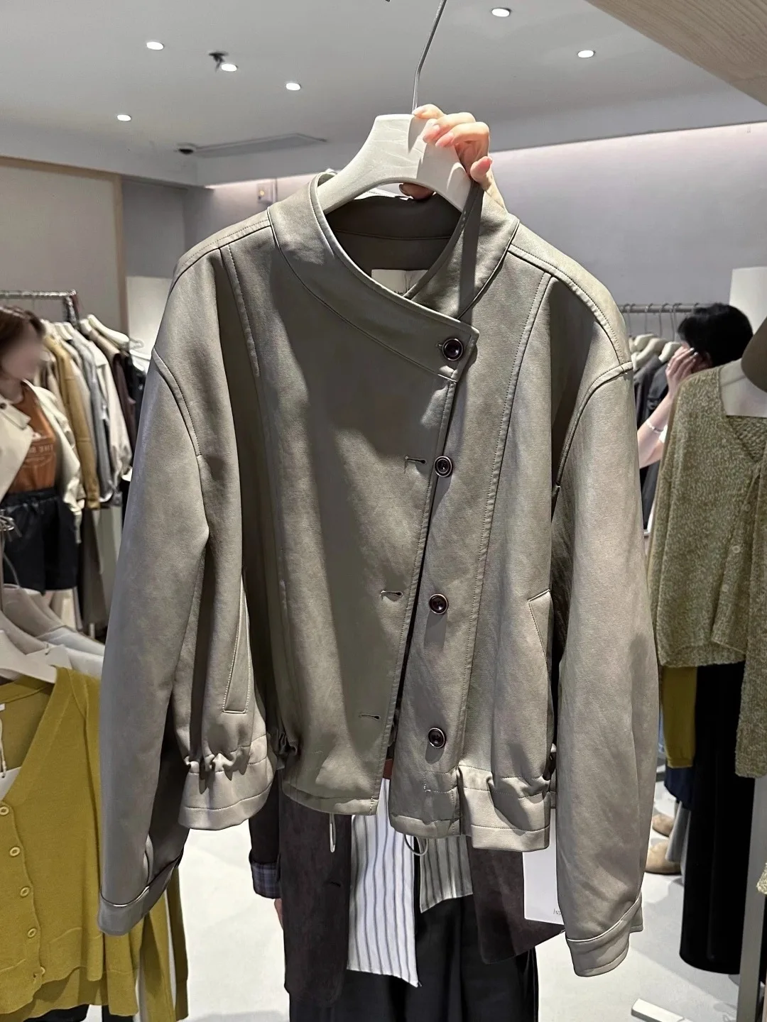 Tagkita Cappotto da motociclista casual retrò in pelle PU allentata Jaet American Sle da donna Cappotto capispalla autunno Faion