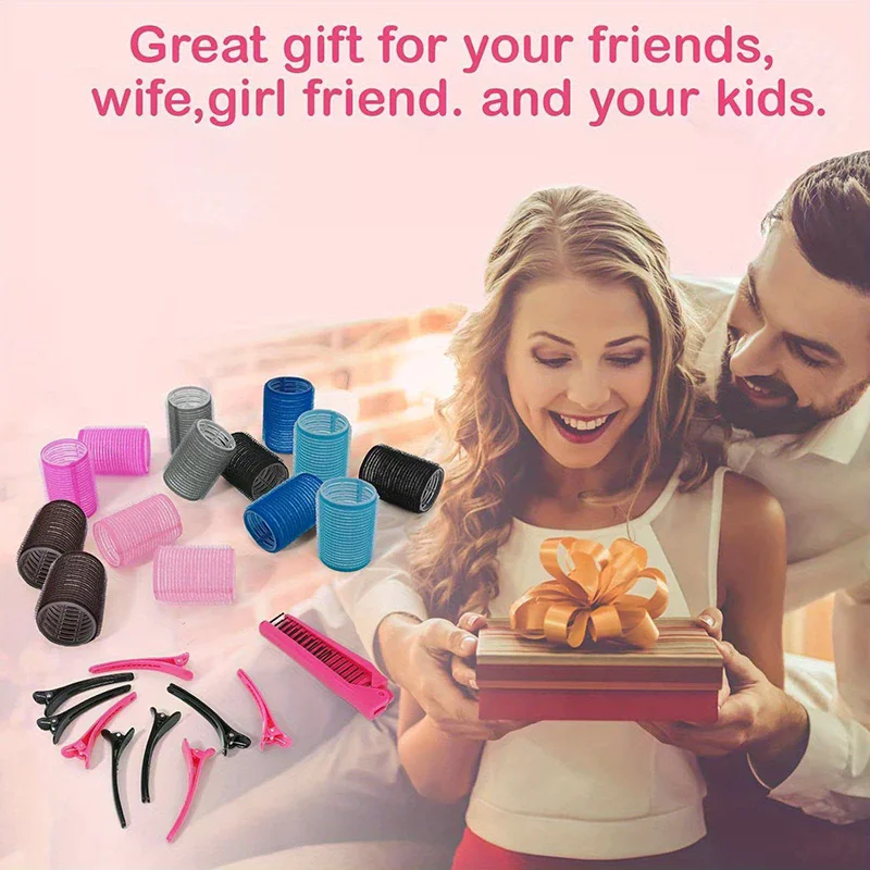 

24pcs/Set Self Grip Hair Rollers No Heat Hair Clip Curlers Heatless Curls Hair Bangs Volume Self-adhesive Hook DIY Styling Tools