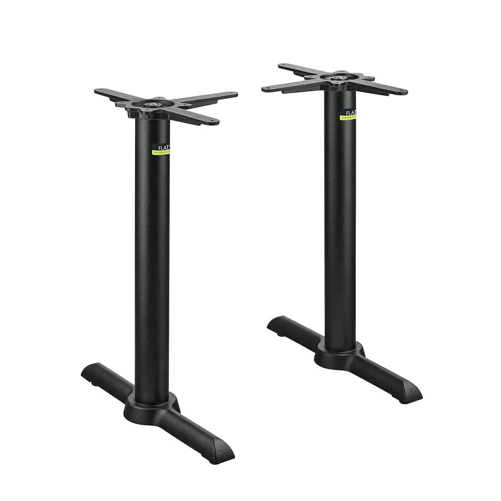 

Adjustable Twin-Pedestal Cast Iron Dining Table Base with Self-Stabilizing Feature