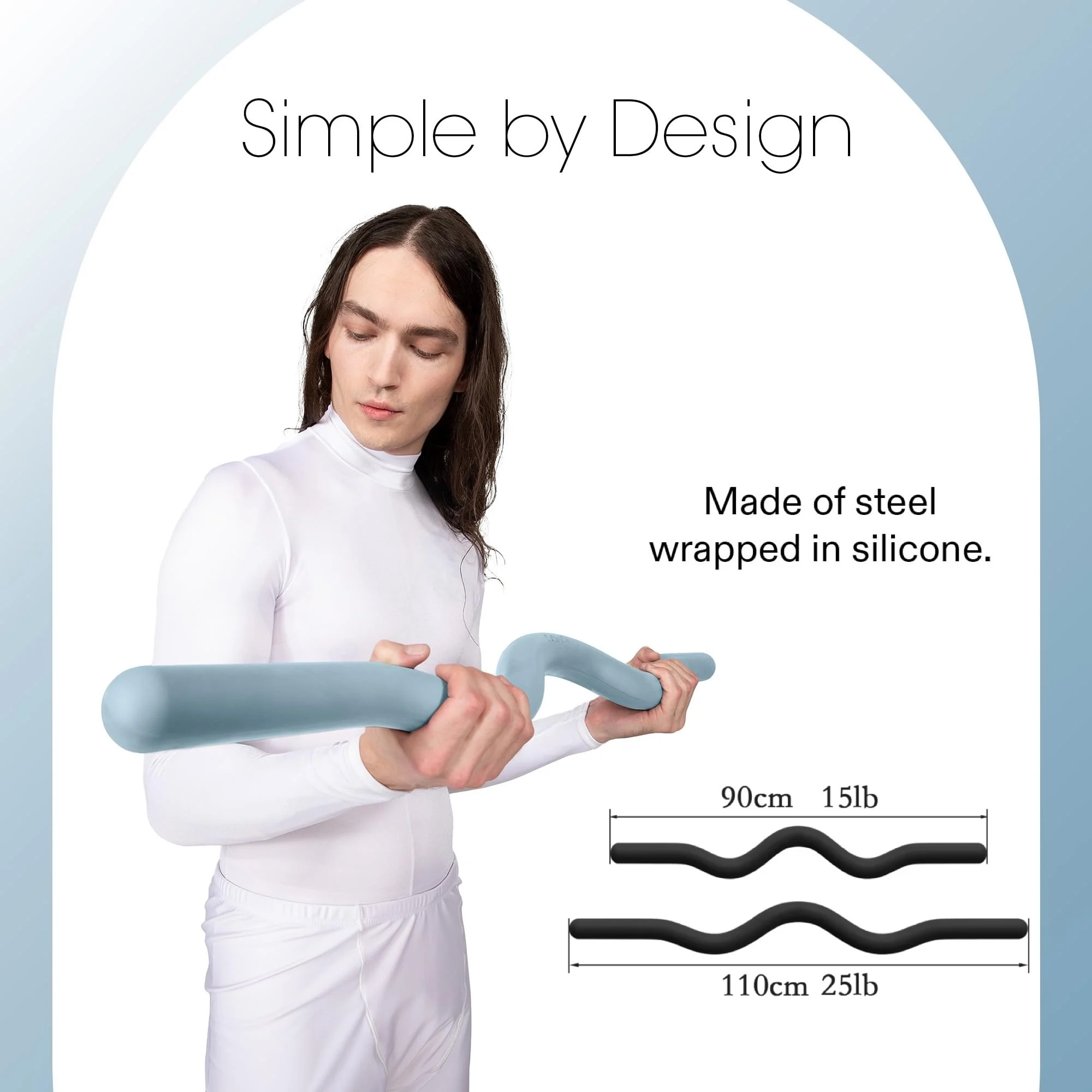 15lb Bodybuilding Lifting Ergonomic Strength Training Custom Logo Silicone Durable Fitness Curl Yoga Pilates Barbell Beam