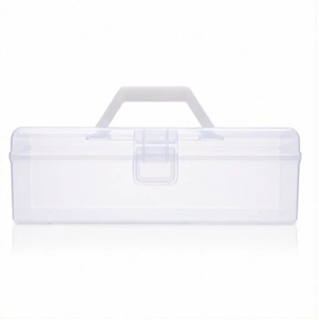 2Pcs Transparent Plastic Storage Box Calligraphy Tool Organizer Lightweight Portable for Painting Brushes Ink Seals Art Supplies
