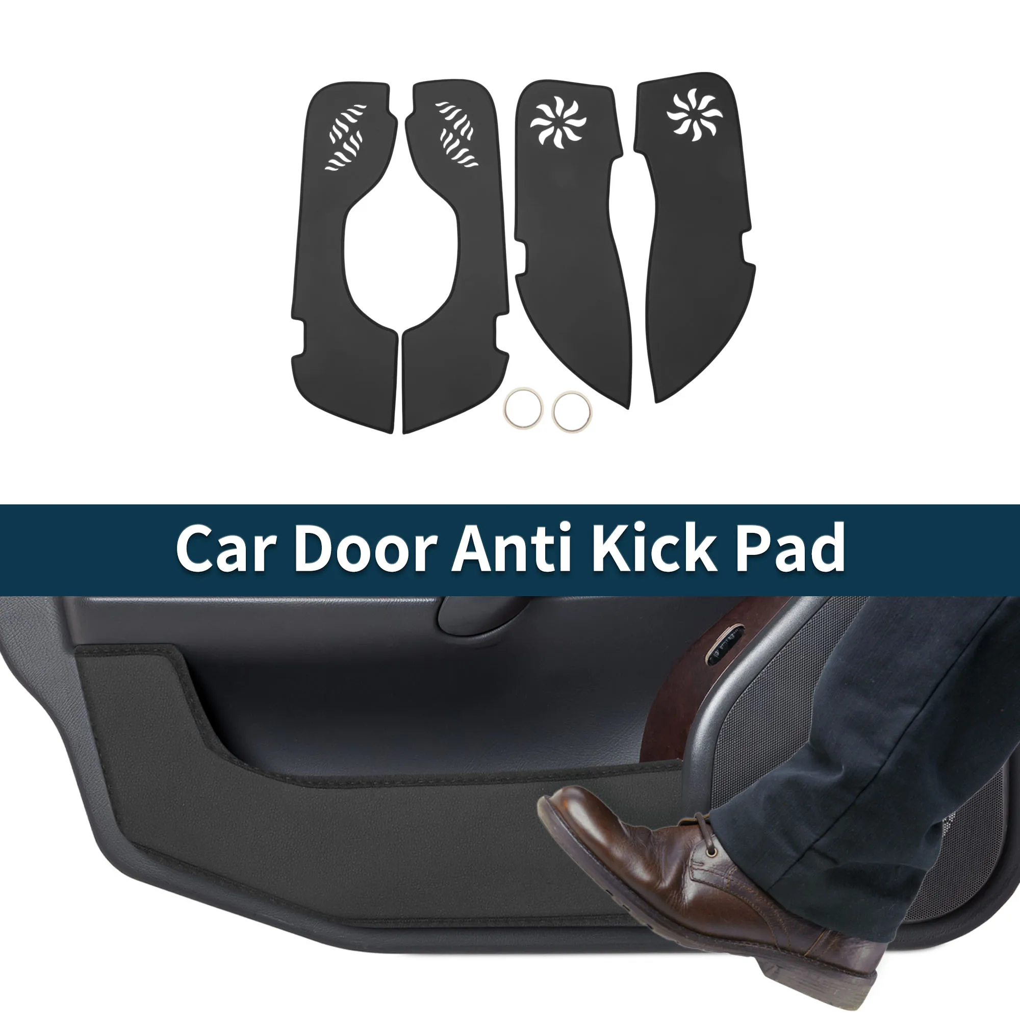 

UXCELL Car Door Anti Kick Pad Sticker Protector for Infiniti Q70L 13-15 Black 1 Set