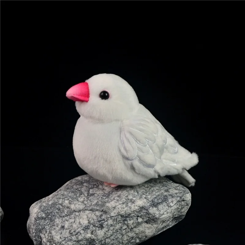 

Lifelike White Java Sparrow Small Bird Emulational Pet Animal Soft Stuffed Doll Plush Toy girl boy Birthday Christmas Gift 1pc