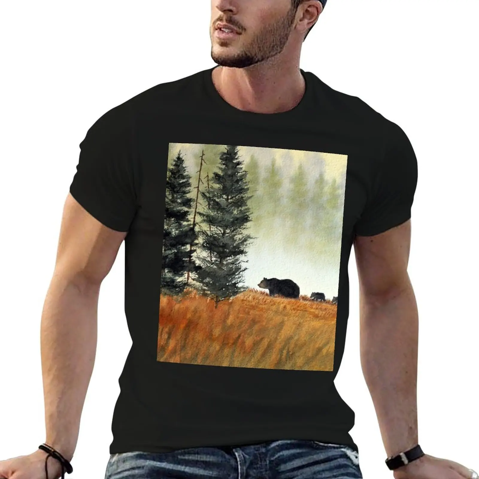 Roaming Bears In West Virginia T-Shirt Breathable Lightweight Summer Top