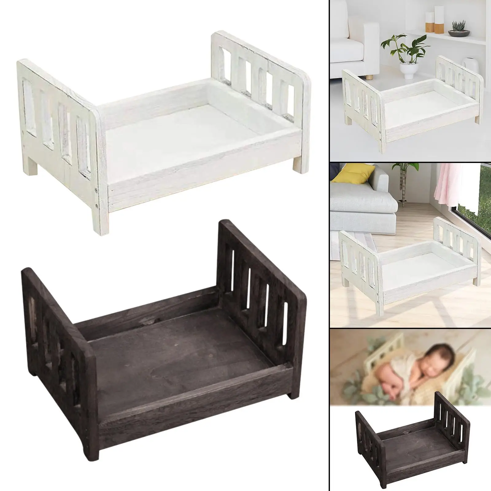 Photography Wooden Bed Photography Props Accessories for Photoshoot Backdrops