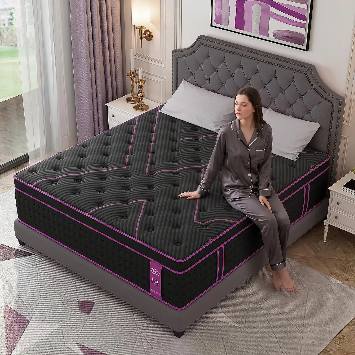 14 Inch Queen Mattress Hybrid, Cooling Gel Infused for Pressure Relief & Motion Isolation, Breathable Cover, CertiPUR-US Certifi