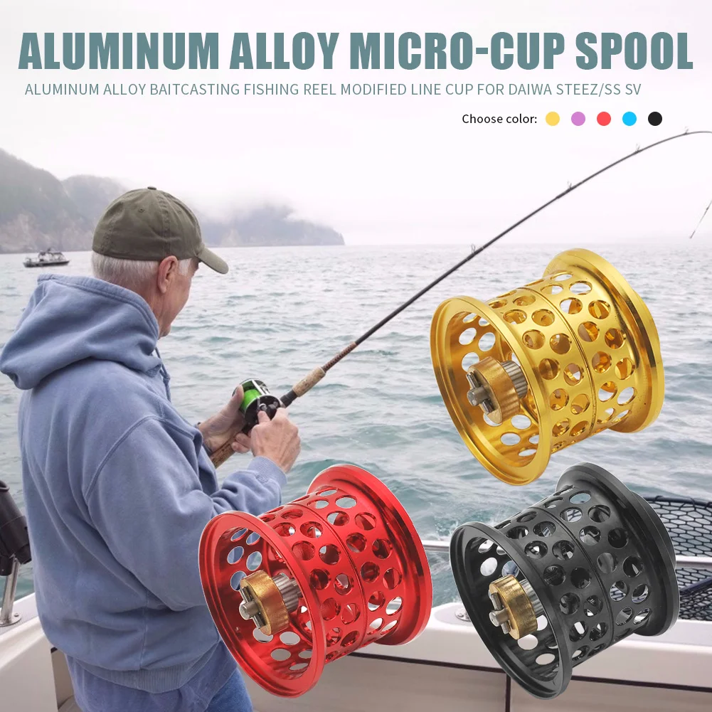 Low Profile Baitcasting Fishing Reel Modified Line Cup Micro-cup Spool for DAIWA Steez/SS SV/T3/RYOGA1016/ZILLION SV 1016