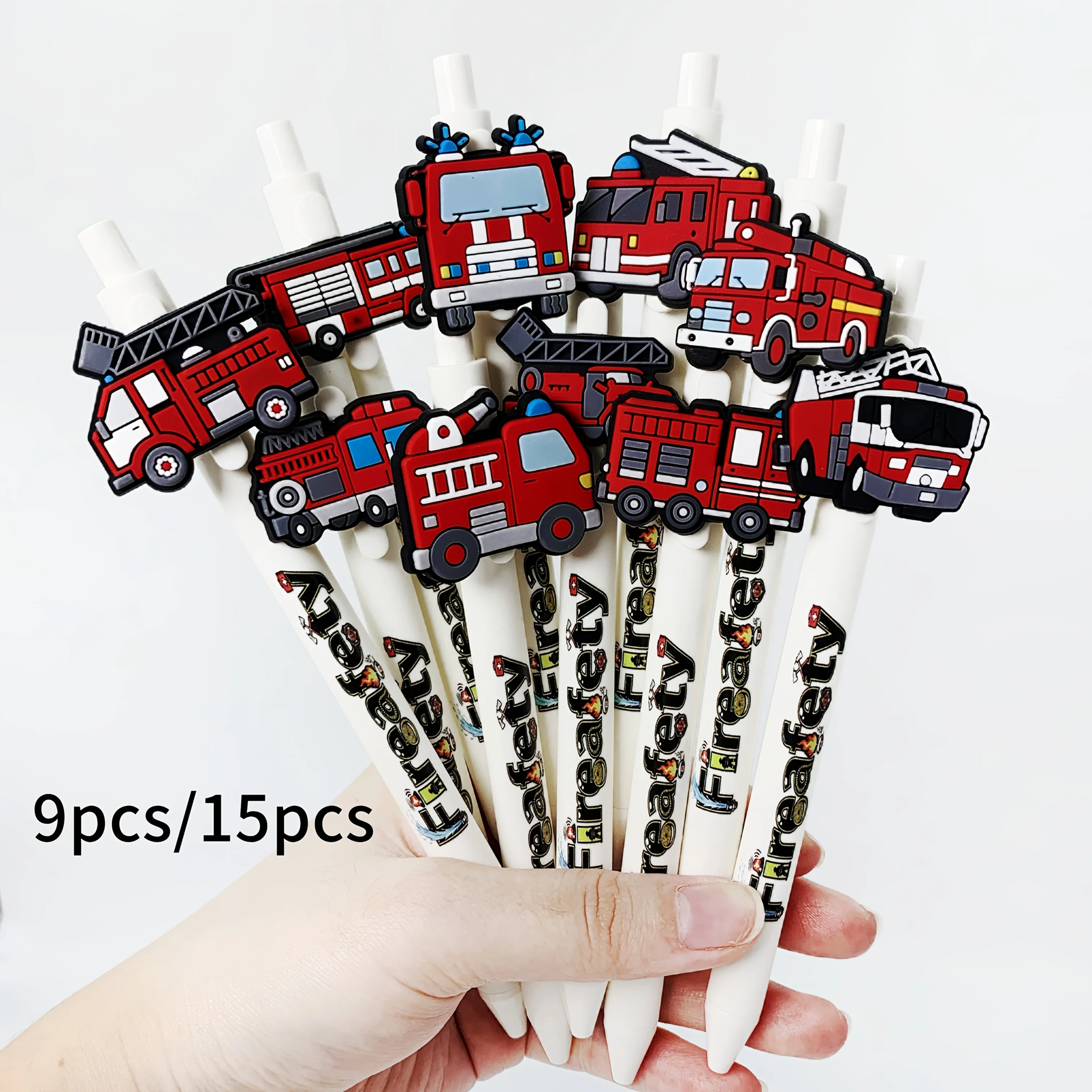 

9pcs/15pcs red fire truck shaped ballpoint pen student gift stationery gift pen