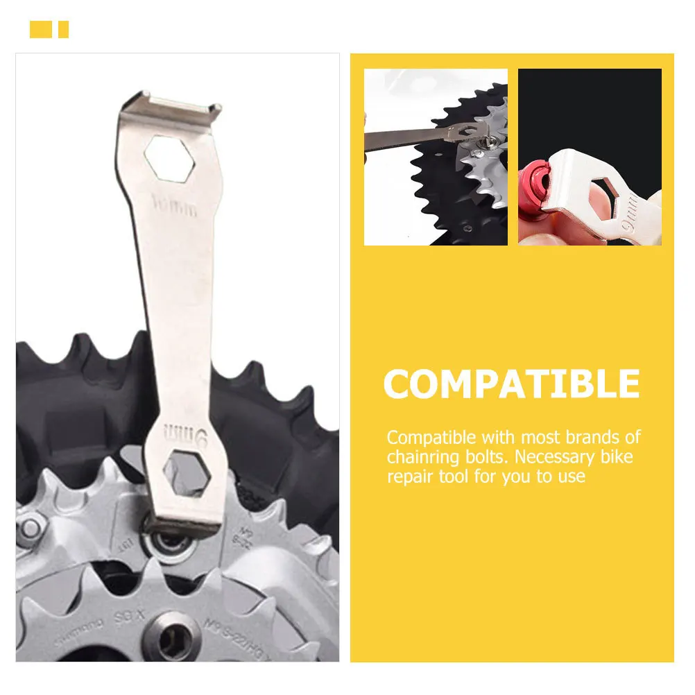 2pcs Crankset Spanner Central Axle Wrench For Bike Repair Tool Dismantling Mounting Chainring Bolt Compatible With Most Brands