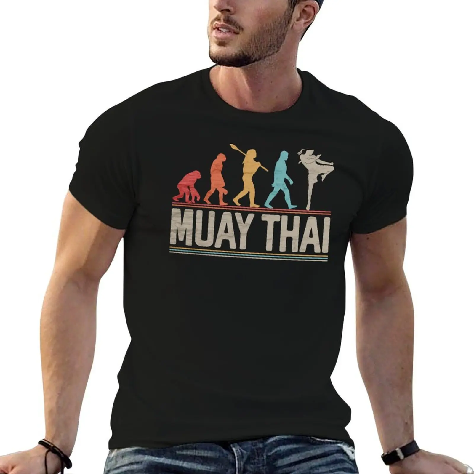 

Muay Thai Evolution Kickboxing Martial Arts Fighter T-Shirt t shirt man plain man t shirt heavy cotton T-Shirt