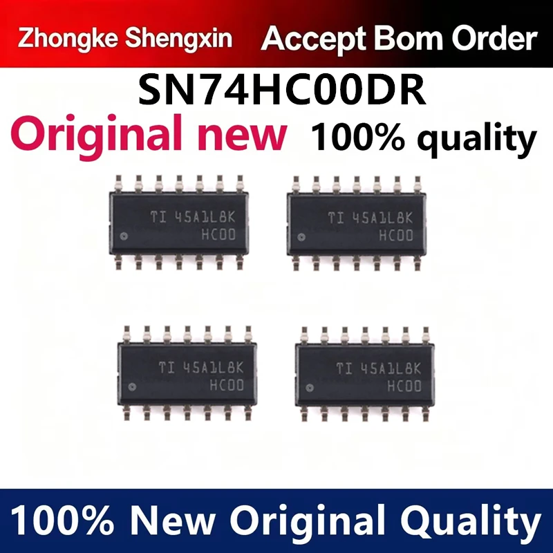（5pcs-100pcs）SN74HC00DR SMT SOIC-14 original genuine 4-channel 2-input NAND logic chip