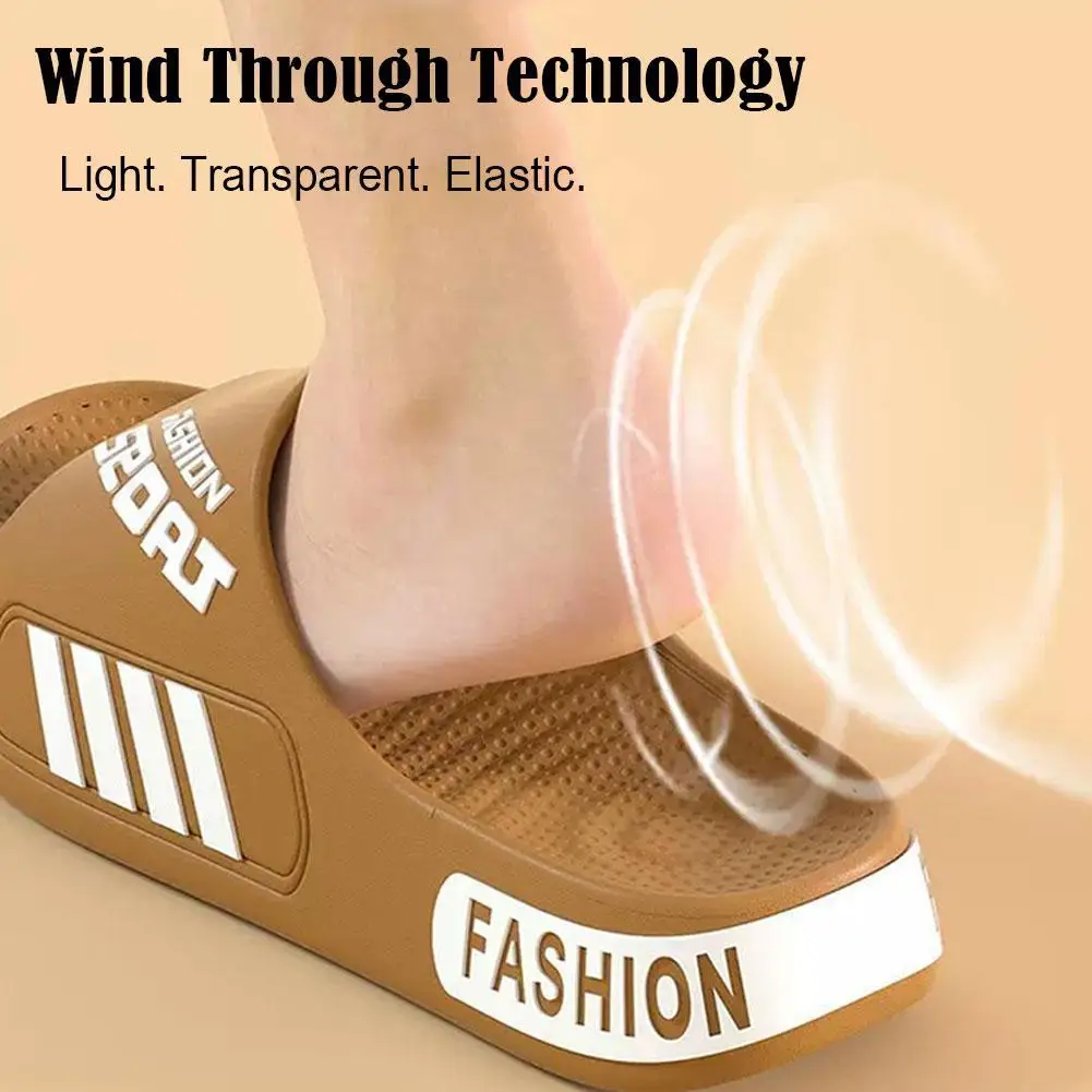

Summer Men Flat Sole Slippers Home Slippers For Women Man Open Toe Trend Slides Couple Light Beach Shoes Sandals