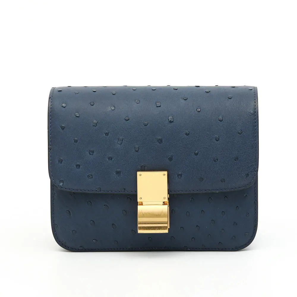 2023 New Ostrich Skin Women\'s Shoulder Bag Soft Genuine Leather Women\'s Crossbody Bag Fashion Luxury Lady Messenger Bag 45