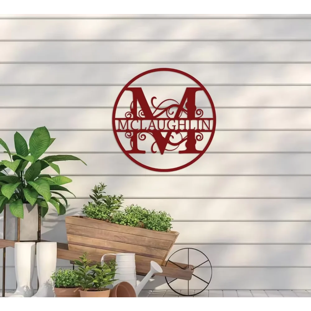 

Custom Metal Monogram Sign Exclusive for Outdoor Celebrations Creates Romantic Atmosphere, Functional Wall Art