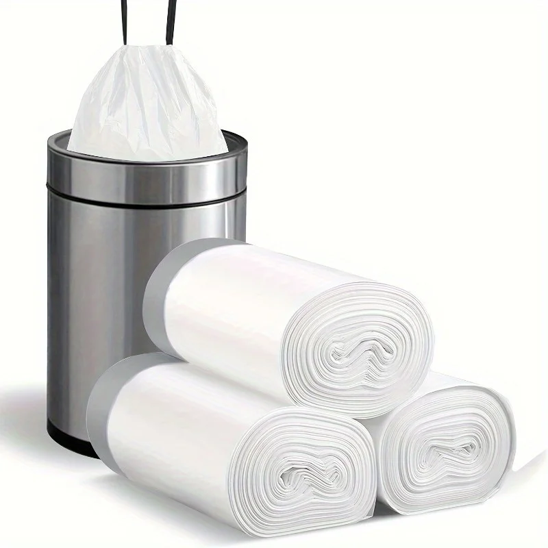 3 rolos, sacos de lixo pequenos com cordão, sacos de lata de lixo de plástico 15 litros para banheiro quarto escritório banheiro