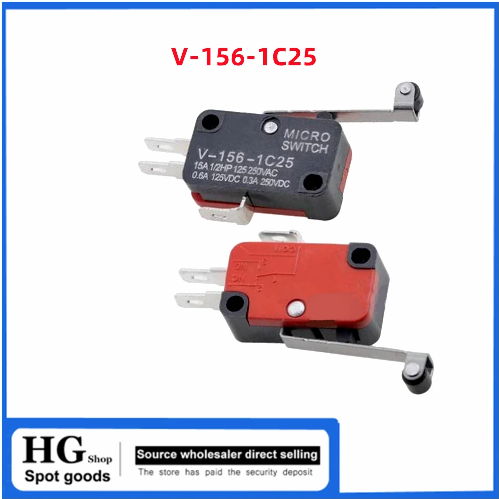 20PCS/Lot V-156-1C25 Micro switch with long wheel Small travel limit micro switch