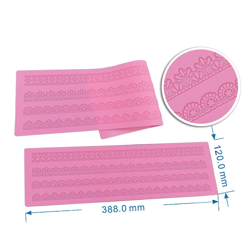 ^1Pc Lace Mold Cake Border Decoration Lace Mat for Fondant Wedding Cake Decorating Tools Bakeware