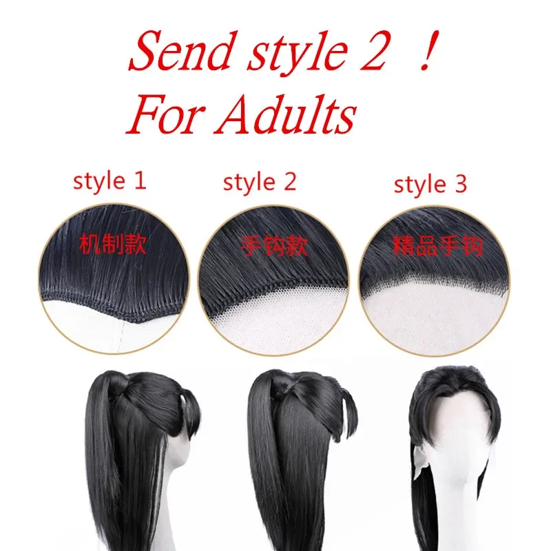 Productos para el cabello de guerrero de cola de caballo negra realista, pelo Hanfu largo y recto Retro, fácil de usar, serie Warrior Heir, juego de televisión