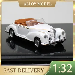 1:32 lega retrò convertibile Vintage auto Diecast Mini modello metallo giocattolo veicolo ornamenti di simulazione piccola auto ragazzi giocattoli