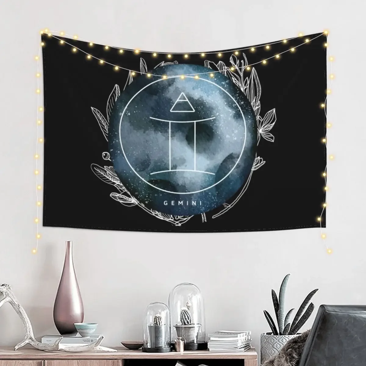 Luna Zodiac Gemini Glyph Tapestry Home Decoration Accessories Decoration Wall Tapestry