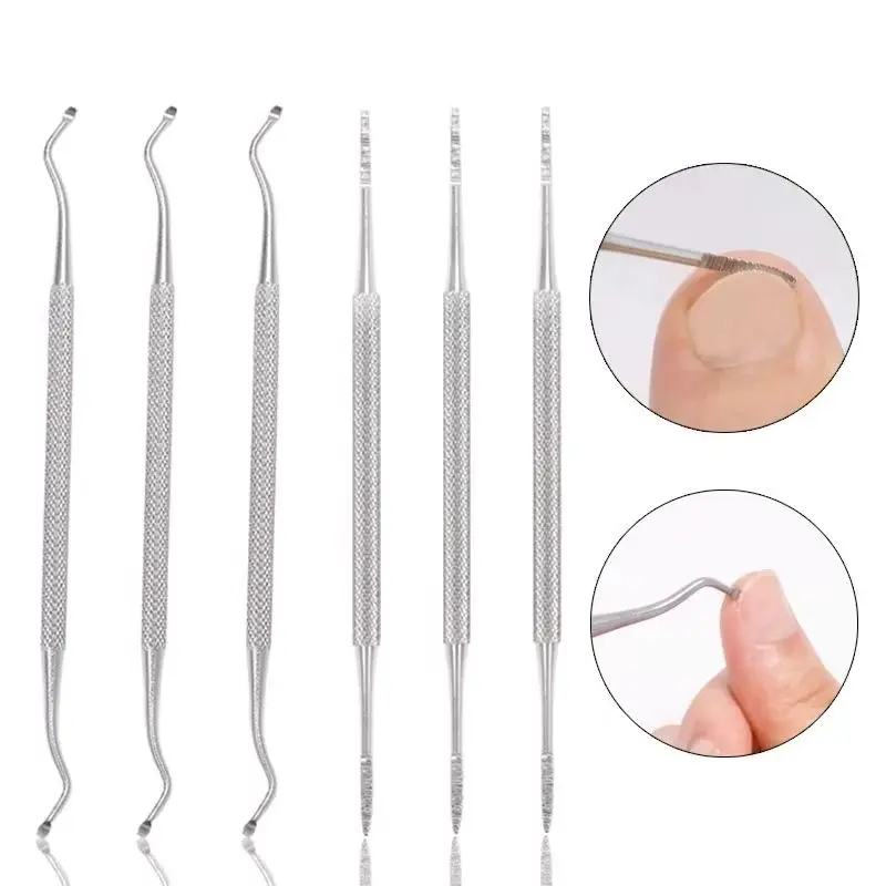 1pcs 더블 엔드 내향성 발톱 리프터 파일 발톱 주위염 발 치료 매니큐어 페디큐어 네일 케어 후크 발 청소 도구