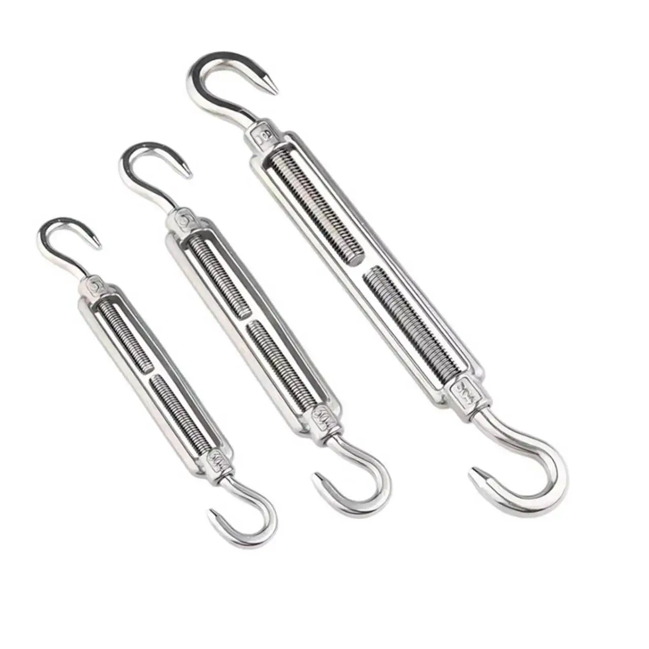 1-5PCS Hook And Eye CC Type Turnbuckle Size Stainless Steel 304 Heavy Duty Rigging Sailing Hardware Turnbuckle Wire Rope Tension
