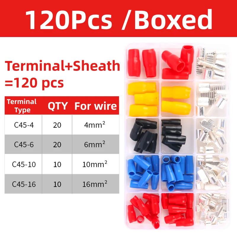 Circuit Breaker Plug Pin-Shaped Cable Wire Lug Insert Crimp Terminal C45 Air Switch Lug C45-1.5 2.5 4 6 10 16 25 35 50 70mm²