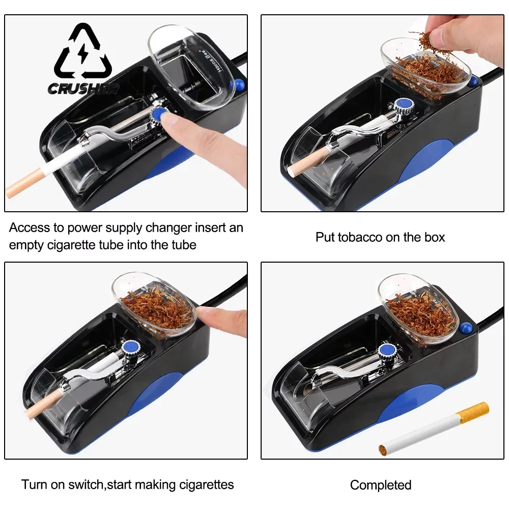 CRUSHER Automatic Cigarette Rolling Machine Mini Portable Cigarette Injecto Wrapping Roller Maker Easy Carrying DIY Smoking Tool