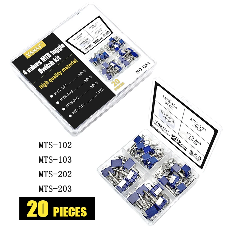 4 values kit MTS-102 MTS-103 MTS-202 MTS-203 6A 125V Mini 3/6PIN ON-OFF/ON-OFF-ON Toggle Switches For Switching Lights Motors