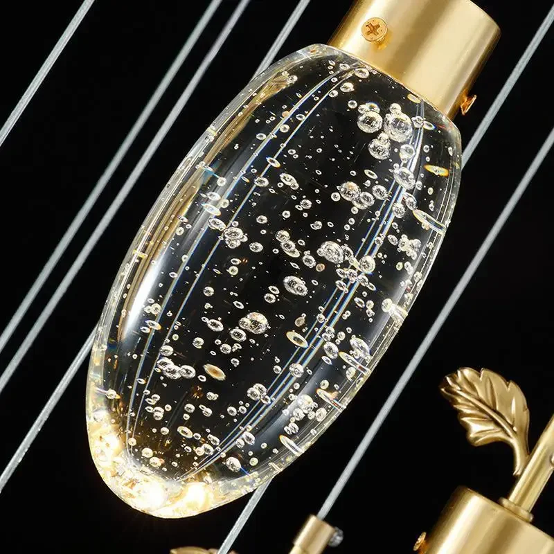 ثريا صغيرة كريستالية فاخرة خفيفة، ثريا بجانب السرير مصممة لغرفة النوم، مصباح بار مطعم بسيط ومبتكر من النحاس بالكامل