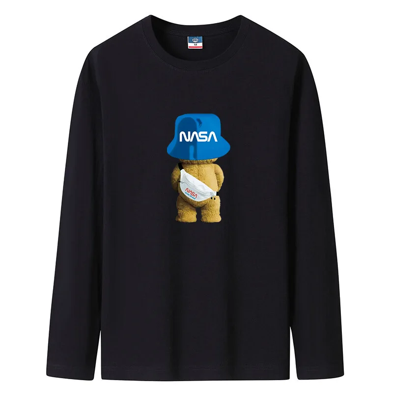 

Long-sleeved T-shirt Men's Fall Cotton White Bottoming Shirt Sweater Spring and Autumn Models of Men's Inner Clothes Fall Tops