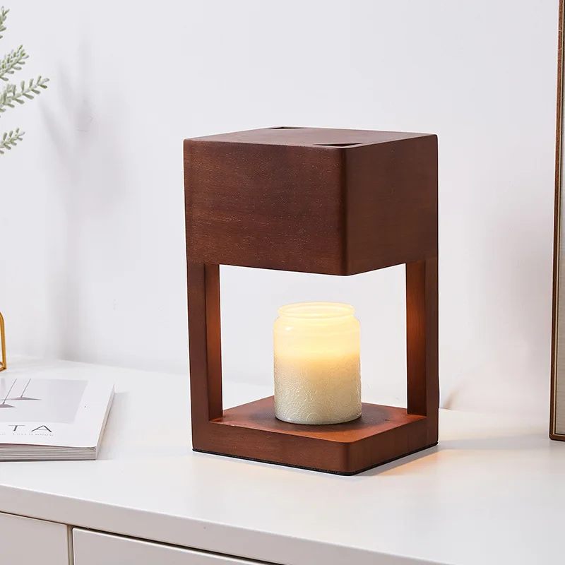 Simple Aromatherapy Lamp Wax Melting Lamp Candle Melting Lamp Bedroom Ornament Wooden Wax Lamp Candle Warm Lamp