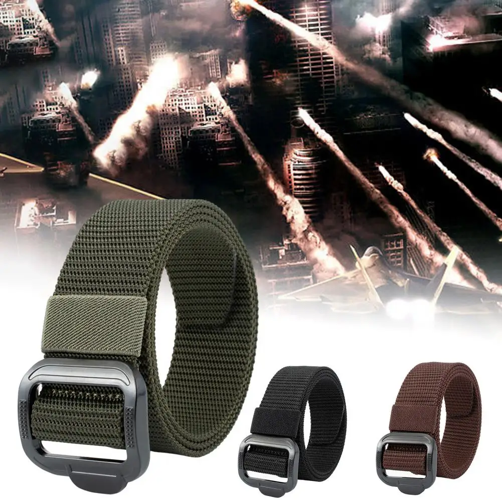 Tactical Men Belt Alloy Buckle Breathable Elastic Belts Men Cowboy Belt Outdoor Tactical Belt