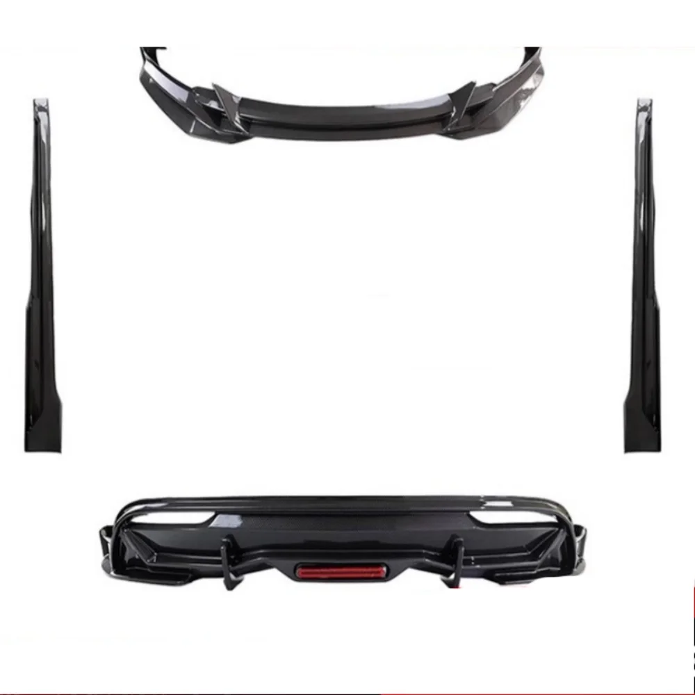 

Неокрашенный матовый черный автомобильный комплект для Tesla Model 3, модифицированная передняя лопата, задний спойлер для губ, боковая юбка в сборе