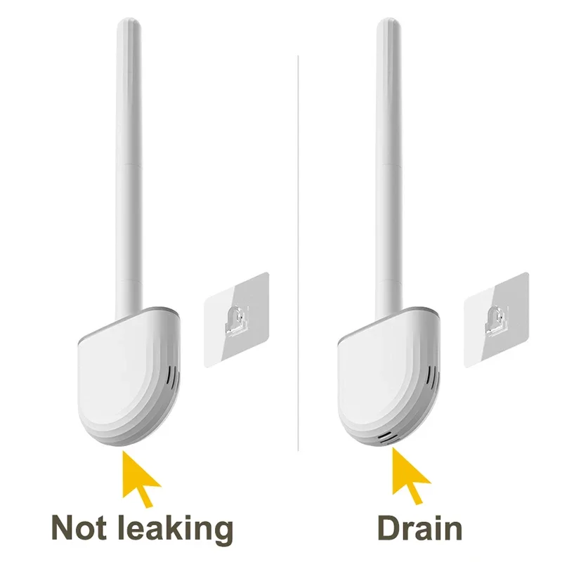 Scopino per wc in Silicone Set di supporti per testa piatta morbida flessibile spazzola per la pulizia del bagno spazzola per wc per montaggio a