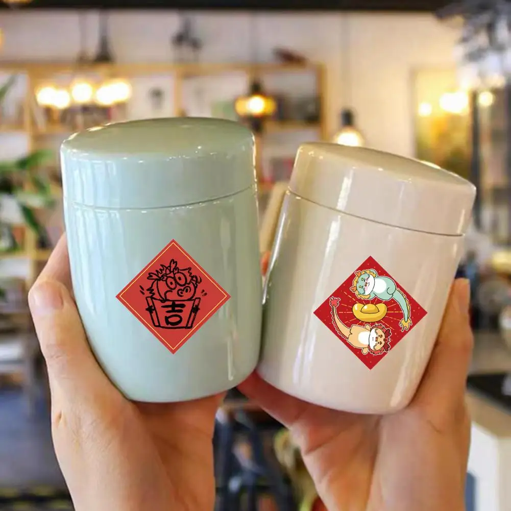 Pegatinas de Año Nuevo Chino, pegatinas decorativas resistentes a la decoloración, juego de pegatinas de año de dragón, palabras de bendición chinas, Kit de calcomanías para teléfono