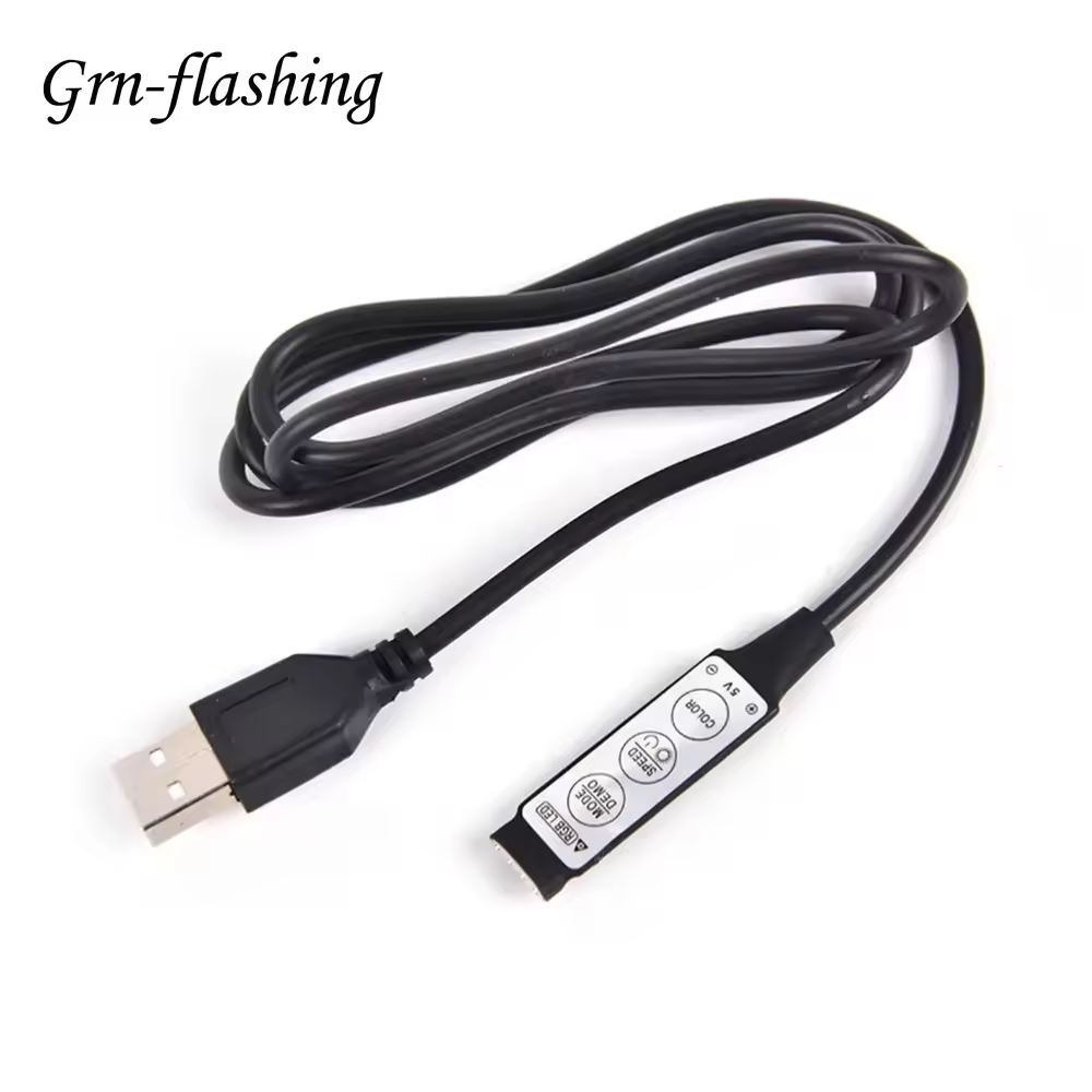 בקר RGB 0.5m 1m 5V כבל מחבר USB 4pin קו 3 מקשים דימר לסטריפ LED RGB 5V 5050 2835 רצועת תאורה אחורית לטלוויזיה