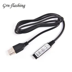 0.5m 1m RGB Controller 5V connettore USB cavo 4pin Line Dimmer 3 tasti per 5V 5050 2835 RGB LED Strip Ribbon TV retroilluminazione luce