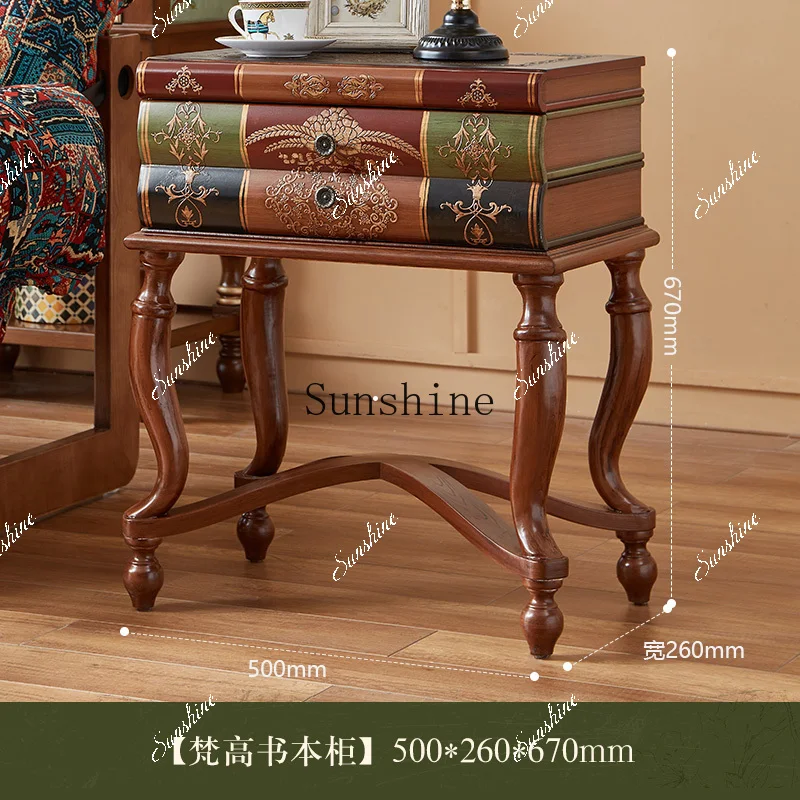 American country two bucket living room book side cabinet bedroom bedside retro storage porch  FT