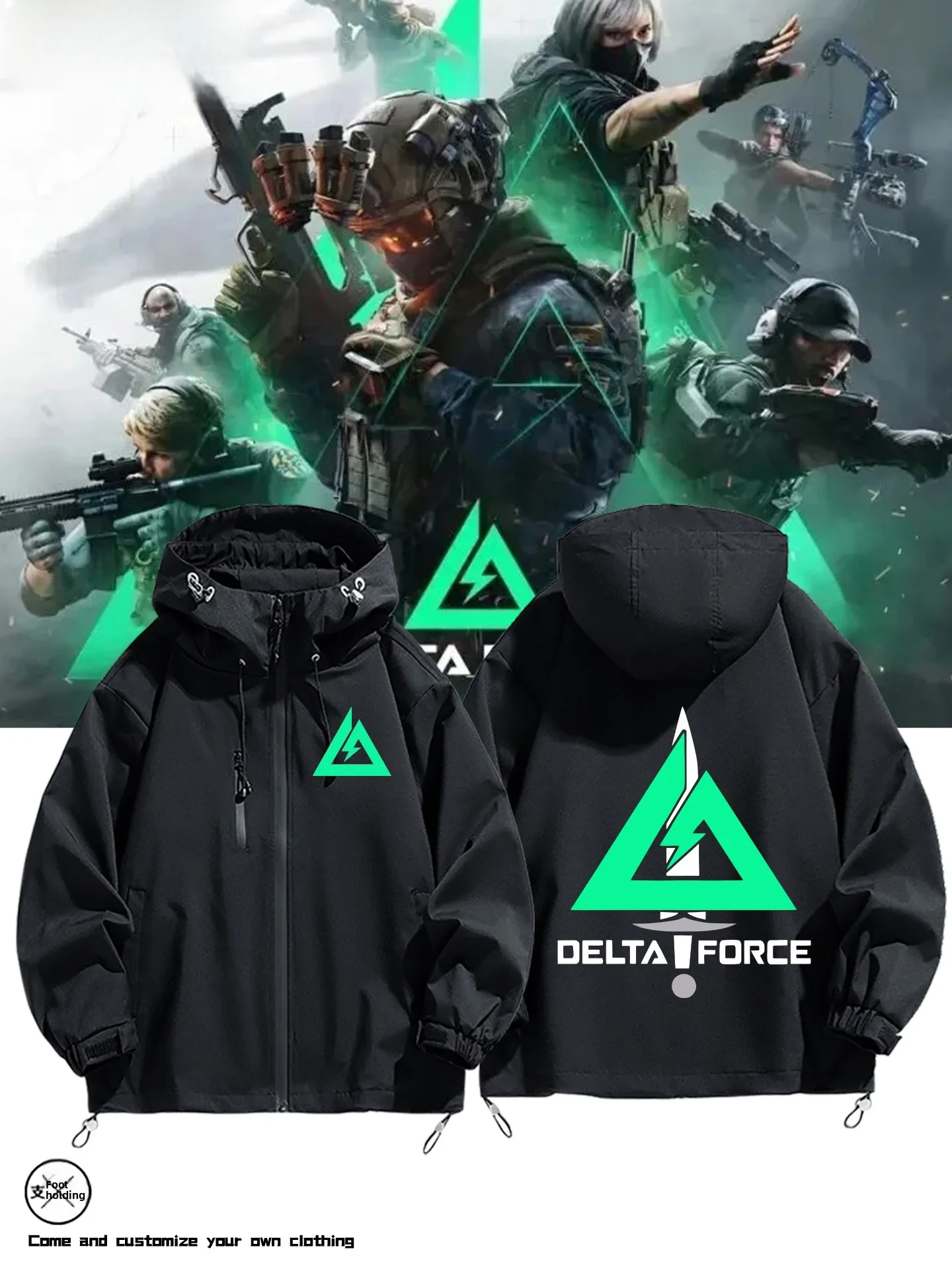 

Delta Operation Game Theme Косплей Jaet Мужская осенне-зимняя футболка в одном Повседневное ветрозащитное пальто с капюшоном из полиэфирного волокна