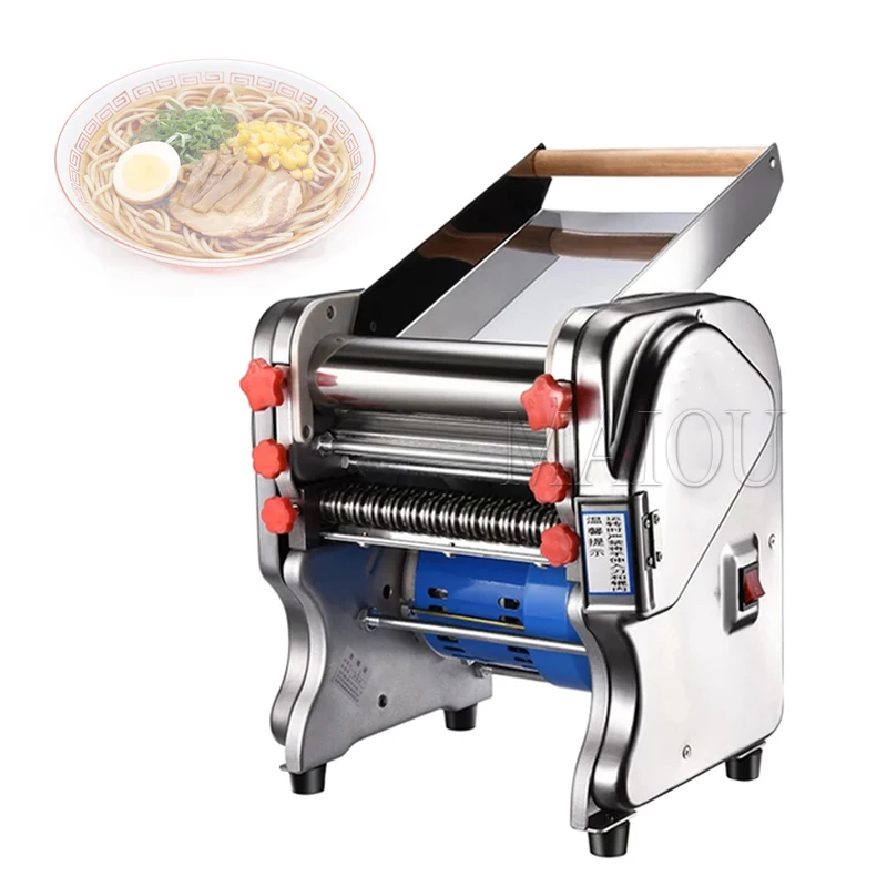 550W 220Mm Wide Commercial Electric Noodle Pressing Machine Stainless Steel Pasta Maker Multifunctional Noodle Rolling