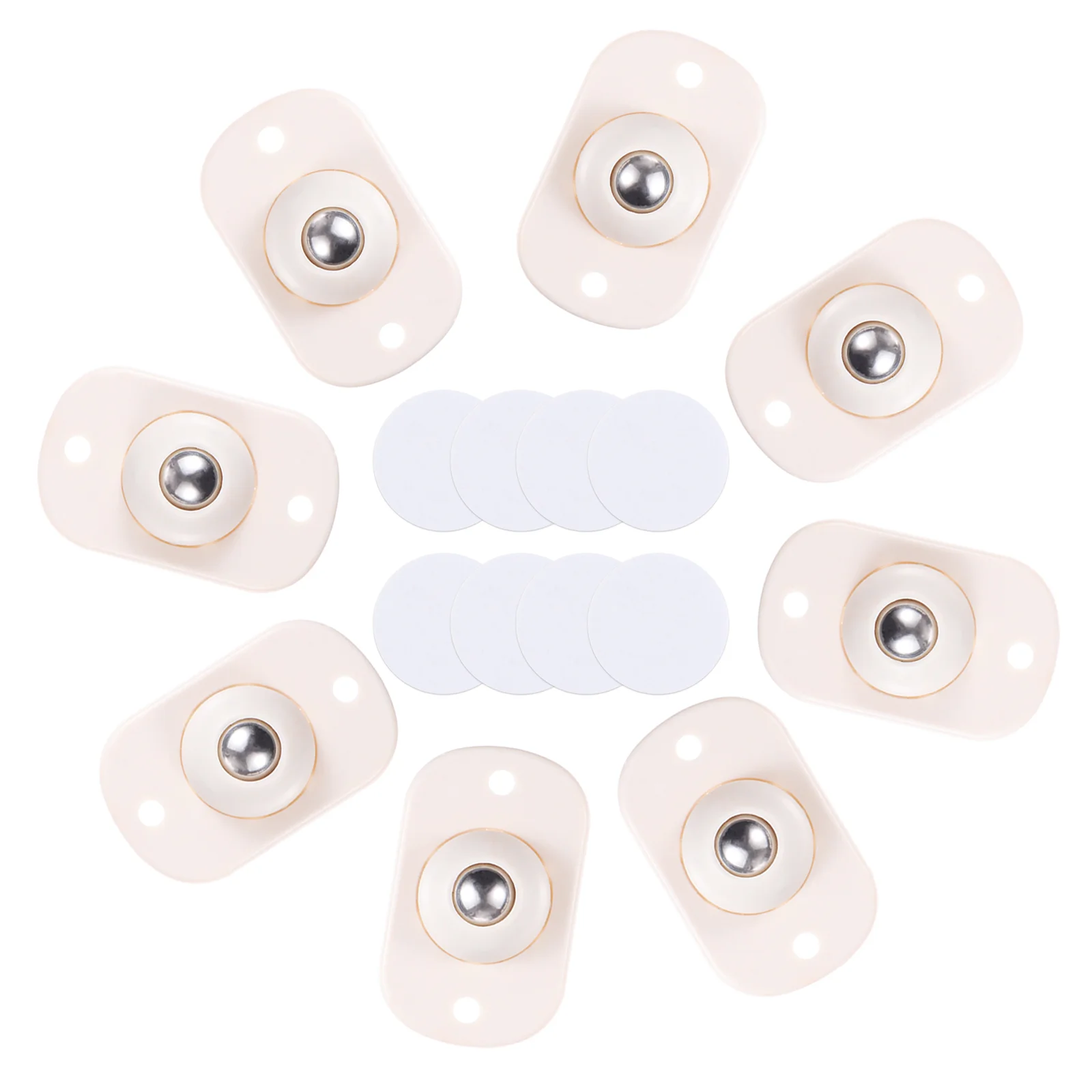 8 Pcs 360 Degree Rotation Sticky Pulley Wheel Casters Self-Adhesive Case Scroll Wheels Baby Storage Bin