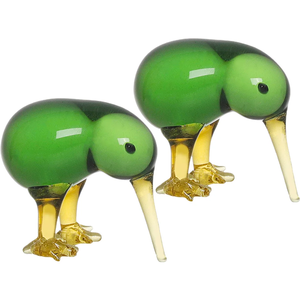 

2Pcs Crystal Bird Ornament Charming Appearance Realistic Look Tabletop Desk Flower Pot Decoration Housewarming Present