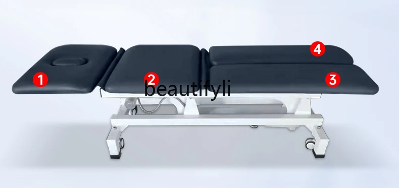 American Manual Bed Rehabilitation Bone Setting Facial Bed Electric Lifting and Foldable PT Training Massage Pressure