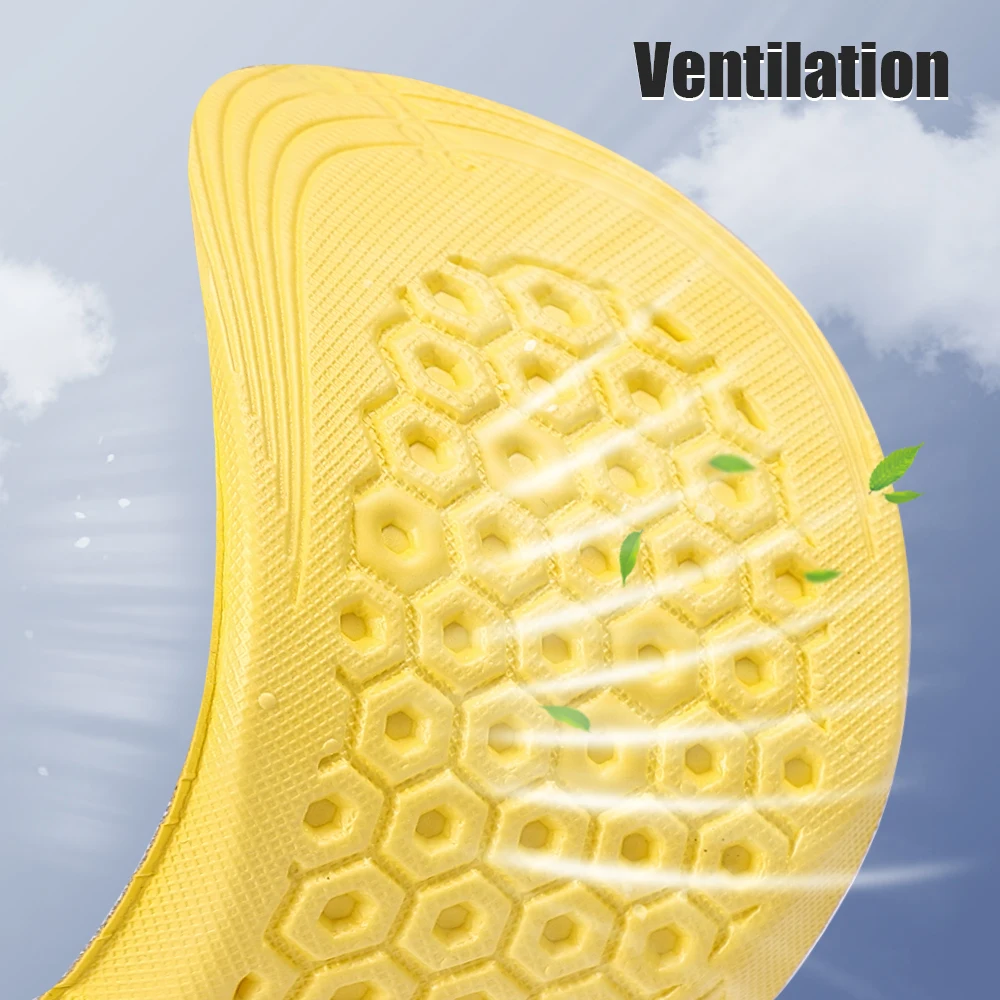 2PCS High Elasticity Latex Sport Insoles Shoe Pads Breathable Deodorant Shock Absorption Cushion Arch Support Insole Men Women