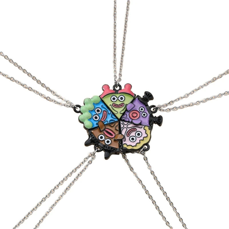 5 Pieces Best Friend Necklaces Pizza Pendant Friendship Necklaces for Women F19D