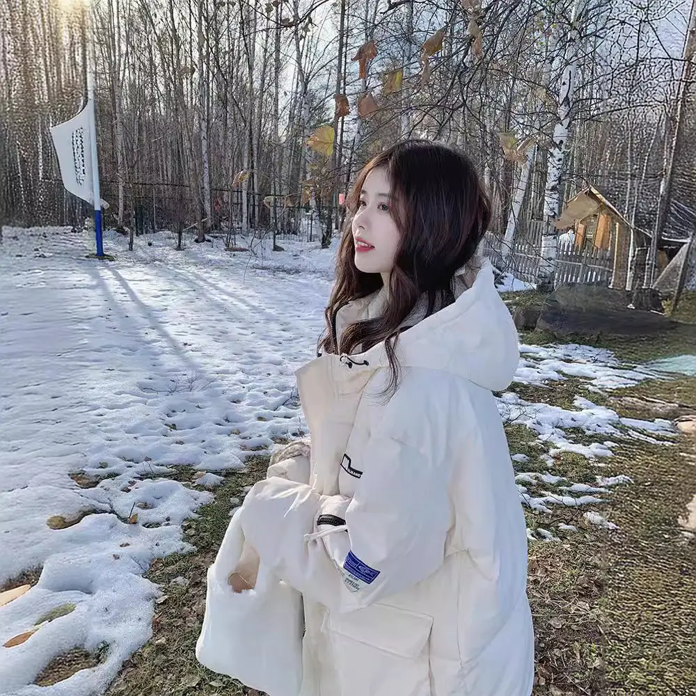 

Парка женская зимняя белая, универсальная, из нейлона, средней длины, на подкладке, с пряжкой, двусторонняя, с поясом, с леопардовым принтом, очаровательная, с карманами