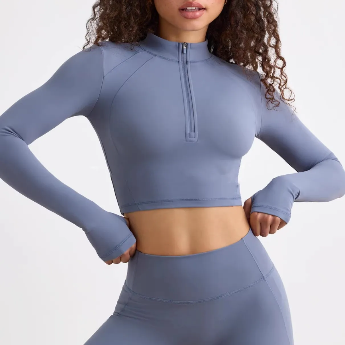 Autumn Long-Sleeved Women's Yoga Bras Sports Fitness Top High Elastic Tight Slim Professional Sports Fabric Anti-Sweat Quick-Dry image 3