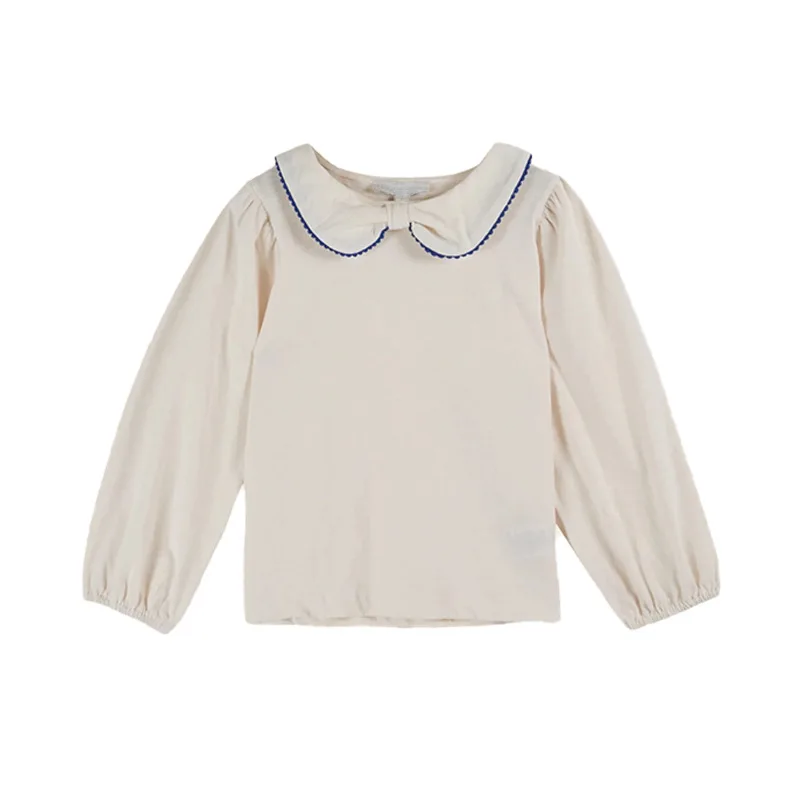 سترات الأطفال 2025 F/W EM للفتيات على الطراز الرعوي هوت كوتور قميص مطرز بالزهور بنطلون بناتي بدلة بحمالات #4